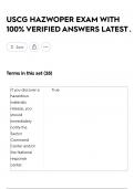USCG HAZWOPER EXAM WITH 100&percnt; VERIFIED ANSWERS LATEST &period;