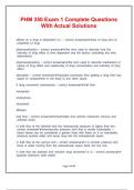 PHM 350 Exam 1 Complete Questions With Actual Solutions