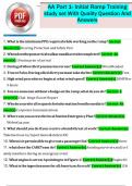AA Part 1- Initial Ramp Training  study set With Quality Question And  Answers
