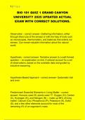 BIO 181 Quiz 1 &ndash; Grand Canyon University &lpar;2025&rpar; &ndash; Updated Actual Exam with Correct Solutions