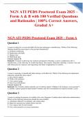 NGN ATI PEDS Proctored Exam 2025 &ndash; Form A & B with 100 Verified Questions and Rationales &vert; 100&percnt; Correct Answers&comma; Graded A&plus;