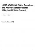 NURS 676 FINAL EXAM Questions and Answers Latest Updated 2024&sol;2025 &vert; 100&percnt; Correct&period;