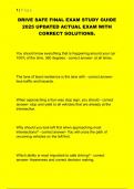 DRIVE SAFE FINAL EXAM STUDY GUIDE  2025 UPDATED ACTUAL EXAM WITH  CORRECT SOLUTIONS&period;