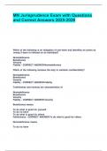MN Jurisprudence Exam with Questions and Correct Answers 2025-2026