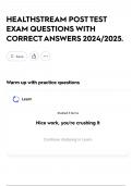 HEALTHSTREAM POST TEST EXAM QUESTIONS WITH CORRECT ANSWERS 2024&sol;2025&period;