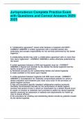 Jurisprudence Complete Practice Exam with Questions and Correct Answers 2025-2025&period;