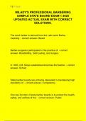 MILADY'S PROFESSIONAL BARBERING  SAMPLE STATE BOARD EXAM 1 2025  UPDATED ACTUAL EXAM WITH CORRECT  SOLUTIONS&period;