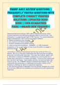 PMHNP ANCC Review Questions&vert;&vert; FREQUENTLY TESTED QUESTIONS-WITH COMPLETE CORRECT VERIFIED SOLUTIONS&vert;&vert;UPDATED 2025- 2026&vert;&vert;100&percnt; GUARATEED PASS&vert;<<BRAND NEW VERSION>>
