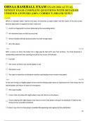 OHSAA 2024 BASEBALL RULES EXAM NEWEST ACTUAL EXAM WITH COMPLETE QUESTIONS AND CORRECT VERIFIED ANSWERS &lpar;DETAILED ANSWERS&rpar; ALREADY GRADED A&plus; 100&percnt; GUARANTEED TO PASS CONCEPTS&excl;&excl;&excl;