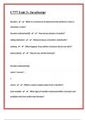 Wgu C777 Unit 3&colon; JavaScript  Ultimate Exam Prep Guide&colon; Questions & Answers for Success