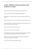 LLQP - Module 1 Vocab questions and answers A&plus; rated