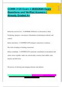 COMM 3120 EXAM PACKAGE DEAL QUESTIONS AND VERIFIED DETAILED ANSWERS &vert; 100&percnt; GUARANTEED PASS &vert; ALREADY GRADED A&plus;