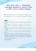 WGU D253 TASK 2 &vert; Values-Based Leadership&vert; Questions & Answers&vert; Grade A&vert; 100&percnt; Correct &lpar;Verified Solutions&rpar;