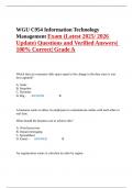 WGU C954 Information Technology Management Exam &lpar;Latest 2025&sol; 2026 Update&rpar; Questions and Verified Answers&vert; 100&percnt; Correct&vert; Grade A