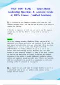 WGU D253 TASK 1 &vert; Values-Based Leadership&vert; Questions & Answers&vert; Grade A&vert; 100&percnt; Correct &lpar;Verified Solutions&rpar;