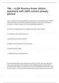 TNL - LLQP Practice Exam&colon; Ethics questions with 100&percnt; correct already passed