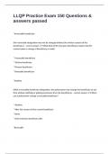 LLQP Practice Exam 150 Questions & answers passed