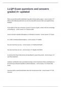 LLQP Exam questions and answers graded A&plus; updated