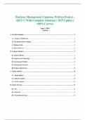Business Management Capstone Written Project - QGT1 &vert; With Complete Solutions &vert; 2025 Update &vert; 100&percnt; Correct