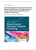 TEST BANK For  Davis Advantage For Townsend'S Psychiatrics' Mental Health Nursing&comma; 11th Edition Eleventh Edition Latest Version 2025&sol;2026 &lbrack;A&plus;&rsqb; All Chapters Fully Covered By Karyn I&period; Morgan RN MSN APRN CNS &lpar;Author&rpar;