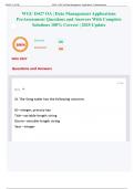 WGU D427 OA &vert; Data Management Applications PreAssessment Questions and Answers With Complete Solutions 100&percnt; Correct &vert; 2025 Update