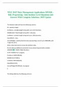 WGU D427 Data Management Applications MYSQL - SQL Programing - Intermediate Level Questions and Answers With Complete Solutions &vert; 2025 Update