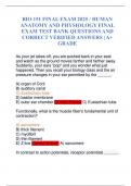 BIO 151 FINAL EXAM 2025 &sol; HUMAN ANATOMY AND PHYSIOLOGY FINAL EXAM TEST BANK QUESTIONS AND CORRECT VERIFIED ANSWERS &vert; A&plus; GRADE