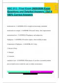  HSC 213 - Final Exam 2025&sol;2026 Exam  Questions and Detailed Answers &vert; Get it  100&percnt; Correct Answers 