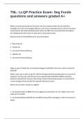 TNL&colon; LLQP Practice Exam&colon; Seg Funds questions and answers graded A&plus;