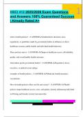 HSCI 412 2025&sol;2026 Exam Questions  and Answers 100&percnt; Guaranteed Success  &vert; Already Rated A&plus; 