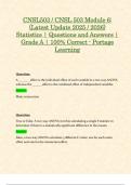 CNSL503 / CNSL 503 Module 1, 2, 3, 4, 5 & 6 Exam: (Latest 2025 / 2026 Updates STUDY BUNDLE PACKAGE) Statistics | Questions and Answers | Grade A | 100% Correct - Portage Learning