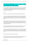 New Mexico Pharmacy Law - Section 1 Final Exam Questions Fully Solved&period;