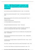 Unit 1 - NM Real Estate License Law Final Exam Questions And Accurate Answers&period;