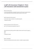 LLQP Life Insurance Chapter 2&colon; Term Life Insurance well answered to pass