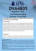 DVA4805 Assignment 3 &lpar;DETAILED ANSWERS&rpar; 2025 - DISTINCTION GUARANTEED 