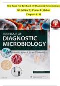 TEST BANK For Textbook Of Diagnostic Microbiology&comma; 6th Edition By Connie R&period; Mahon&comma; Verified Chapters 1 - 41&comma; Complete Newest Version