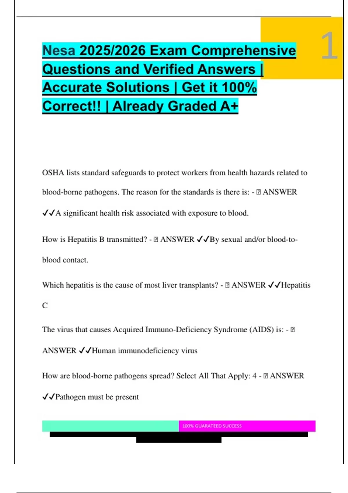Nesa 2025 2026 Exam Comprehensive Questions And Verified Answers Nesa 2025 2026 Exam Comprehensive Questions And Verified Answers