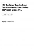 NRF Customer Service Exam Questions and Answers Latest 2024&sol;2025 Graded A&plus;&period;