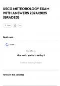 USCG METEOROLOGY EXAM WITH ANSWERS 2024&sol;2025 &lpar;GRADED&rpar;