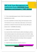 PMT 0140 Team Management and  Leadership Exam 2025&sol;2026 Exam  Questions and Answers &vert; 100&percnt; Solved 