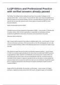 LLQP-Ethics and Professional Practice with verified answers already passed