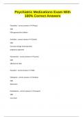 Psychiatric Medications Exam With 100&percnt; Correct Answers