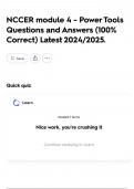 NCCER module 4 - Power Tools Questions and Answers &lpar;100&percnt; Correct&rpar; Latest 2024&sol;2025&period;
