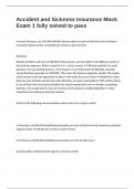 Accident and Sickness Insurance Mock Exam 1 fully solved to pass