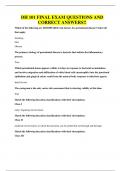 DH 101 FINAL EXAM QUESTIONS AND CORRECT ANSWERS&excl;
