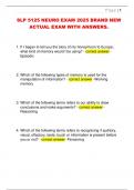 SLP 5125 NEURO EXAM 2025 BRAND NEW  ACTUAL EXAM WITH ANSWERS&period;