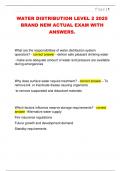 WATER DISTRIBUTION LEVEL 2 2025  BRAND NEW ACTUAL EXAM WITH  ANSWERS&period;