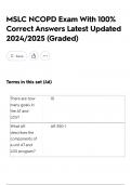 MSLC NCOPD Exam With 100&percnt; Correct Answers Latest Updated 2024&sol;2025 &lpar;Graded&rpar;
