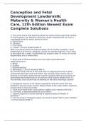 Conception and Fetal Development &ndash; Lowdermilk&colon; Maternity & Women&rsquo;s Health Care&comma; 12th Edition &vert; Newest Exam with Complete Solutions