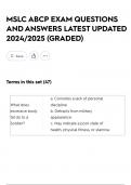MSLC ABCP EXAM QUESTIONS AND ANSWERS LATEST UPDATED 2024&sol;2025 &lpar;GRADED&rpar;